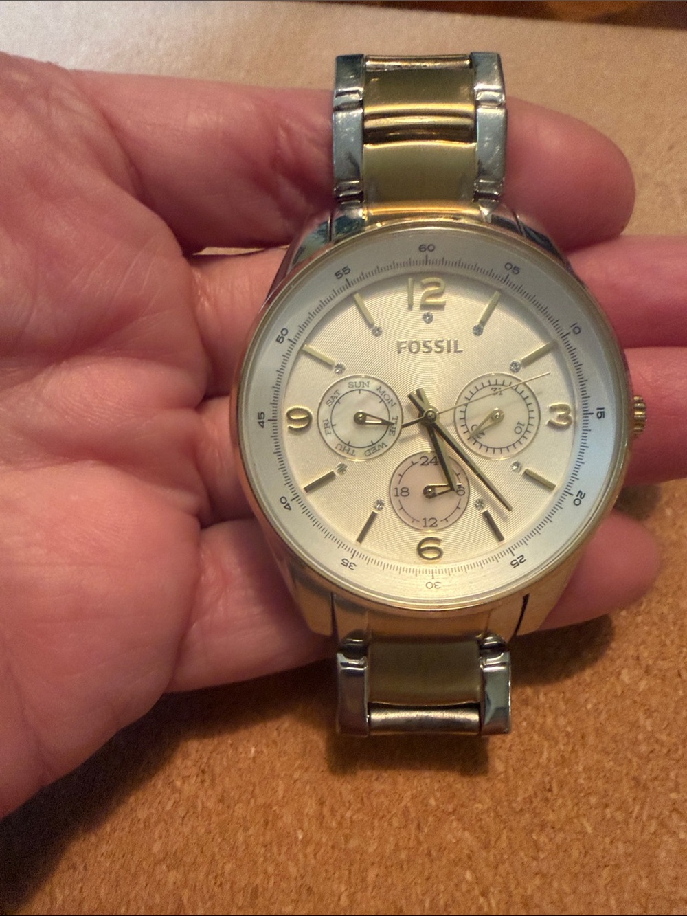 Fossil Men’s Two-Tone Silver and Gold Chronograph Watch